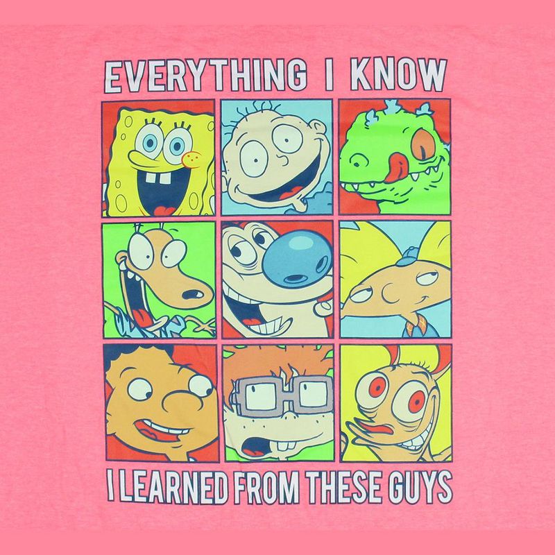 Nickelodeon Men's Everything I know Hall of Fame 90's Classic Cartoon Tee, 2 of 4