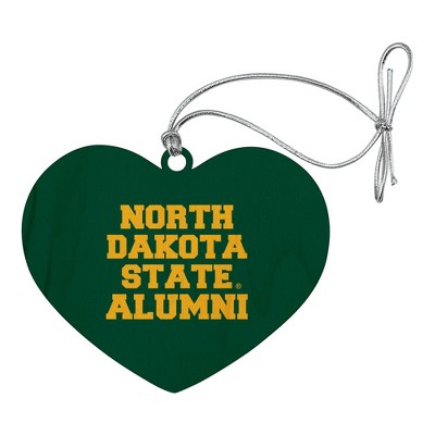 North Dakota State Bison Alumn Heart Love Wood Christmas Tree Holiday Ornament