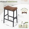 Arceso Counter Height Bar Stools Set of 4, Barstools with Thick PU Leather Saddle Seat & Metal Legs,24Inch Kitchen Counter Stools - 2 of 4