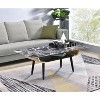 NicBex 47 Inch Rectangle Coffee Table with Marble Texture Tabletop and Open Shelf for Living Room,Dining Room,Bedroom - 2 of 4