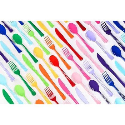 Burgundy Heavy-Duty Plastic Disposable Cutlery Set - 150 Pieces
