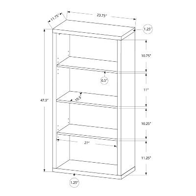Taupe Medium Wood Adjustable 4-Shelf Bookcase