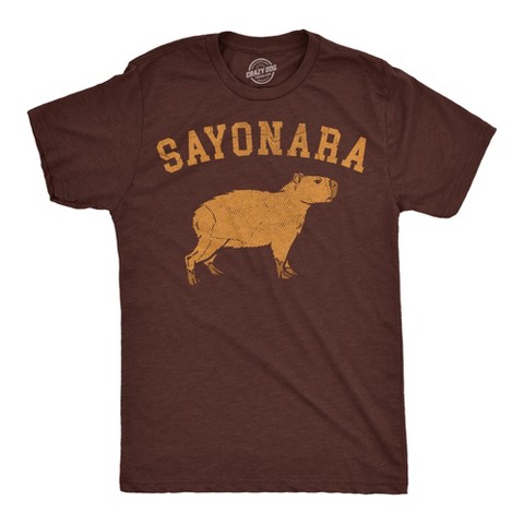 Мужские футболки Crazy Dog T-Shirts, Inc. Mens Funny T Shirts Sayonara Capybara Sarcastic Tee For Men - Crazy Dog Men's T Shirt for Animal Lovers Brown XL