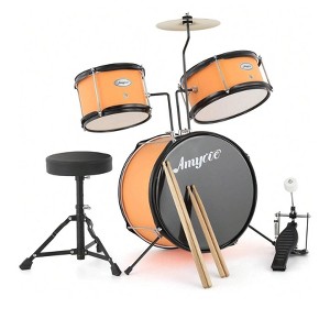 Coucheta 3-Piece Junior Drum Sets - Beginner Kits with Snare, Cymbal, Sticks & Seat - for Kids and Beginners - 1 of 4