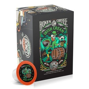 Bones Coffee Irish Cream Nutty Flavor 12ct Single-Serve Bones Cups Coffee Pods Compatible with Keurig Coffee Maker - 1 of 3