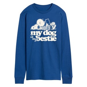 Men's - Peanuts - My Dog Is My Bestie Long Sleeve Graphic T-Shirt - 1 of 4