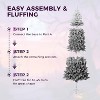 Pencil Christmas Tree, Modern Gradient Snow Flocked Holiday Decoration Xmas Tree with 320 Branch Tips and Metal Stand, for Home Office Christmas - 4 of 4