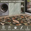 2x6FT Modern Washable Area Rug, Insect Floral Print Floor Cover with Non Slip Backing, Low Pile Stain Resistant Indoor Carpet for Bedroom - 3 of 4