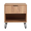 GDFStudio Dumbo Modern Fluted Nightstand with 1 Drawer and 1 Open Shelf - 2 of 4