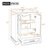 CSBDHome 24-Inch Bathroom Vanity with Ceramic Sink, Modern Freestanding Cabinet with Storage, Soft Close Doors & Silver Handles - 3 of 4