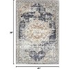 Oriental Medallion Rug - Vintage low-pile area rug with rubber backing for living room, bedroom or dining space - 2 of 4