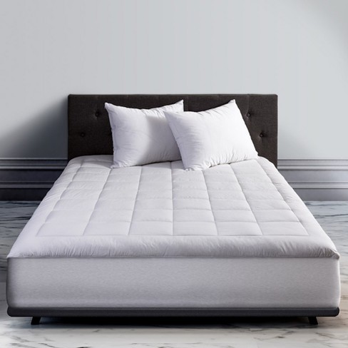 CIRCLESHOME Surmatelas de futon blanc pour lit double, doux