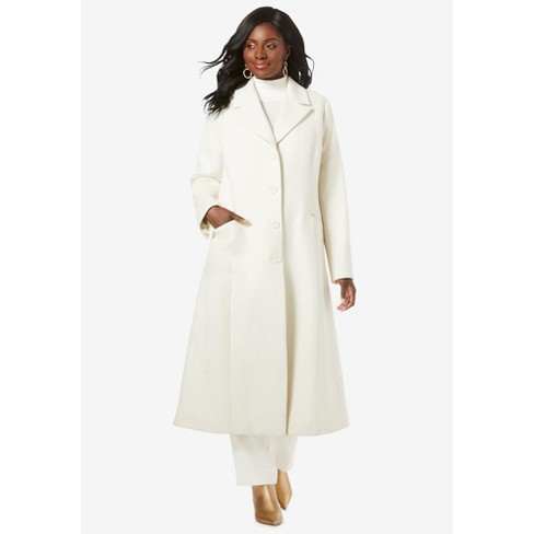 Roaman's Women's Plus Size Long Wool-Blend Coat Winter Classic