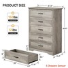 5/6 Drawers Dresser for Bedroom,Chest of Drawers with Wide Metal Handle,Farmhouse Modern Wooden Tall Dresser,Natural Texture,Storage Organizer Dresser - 2 of 4