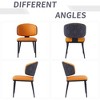 Modern Curved Backrest Dining Chairs Set of 6, PU Leather Upholstered Chair, Kitchen Chairs with Metal Legs for Dining Room - 3 of 4