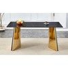 NicBex Dining Table 63" Modern Marble-Patterned Slab Dining Table with Stainless Steel Butterfly Legs for Dining Room - 2 of 4