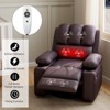 Recliner, 360-degree rotating manual massage recliner, PU leather single sofa seat with cup holder and side pockets, modern living room recliner. - 4 of 4