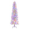 6ft White Slim Pencil Christmas Tree with 250 LED Lights, 8 Lighting Modes, Color & Warm White Options, Hinged Design, 571 Twig Tips - 4 of 4