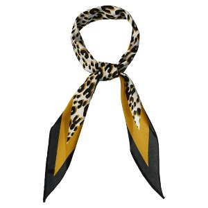 Allegra K Women's Retro Animal Print Leopard Rhombus Rhombic Neck Scarf Neckerchief - 1 of 4
