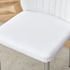 Sapphtopaz Modern PU Dining Chairs Armless Upholstered Living Room Chairs with Extended Backrest and Metal Legs Chair for Dining Room - 4 of 4