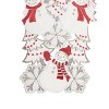 C&F Home Christmas Holiday White Snowmen with Red Scarf and Silver Snowflakes Die Cut Table Runner 68" X 12" Cotton Machine Washable Table Runner - 3 of 4