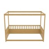 CAVINAS Twin Size Wood Montessori Bed,Modern Canopy Floor Bed with Guardrails and Four Poster Design,Toddler Bed for Bedroom,Natural - 4 of 4