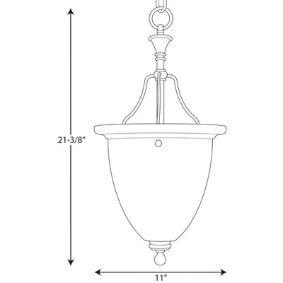 Madison 21" Brushed Nickel Inverted Pendant with Etched Glass Shade
