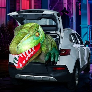 Joyfy 3.6 FT Halloween Inflatable Outdoor Decorations, Animated Dinosaur Trunk or Treat Car Inflatable with LEDs for Halloween Party Yard Decoration - 1 of 4