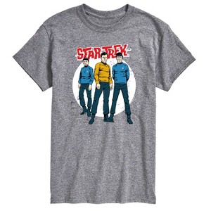 Men's - Star Trek - Galaxy Captain Kirk Spock Crew Short Sleeve Graphic T-Shirt - 1 of 4