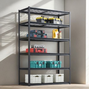 ROOMTEC 6 Tier Heavy Duty Metal Storage Shelves, Adjustable Standing Storage Shelf Units Rack for Garages, Kitchen (84"H x 55.1"W x 23.6"D) - 1 of 4
