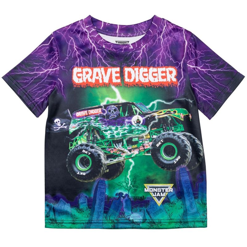 Monster Jam Grave Digger El Toro Loco Megalodon Truck 3 Pack T-Shirts Little Kid to Big, 3 of 8