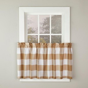 SKL Home By Saturday Knight Ltd Grandin Tier Curtain Pair - Tan/White - 1 of 4