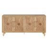 Okak Storage Cabinet with Carved Flower Door, Entryway Cabinet with Metal Handle Sideboard Cabinet for Living Room - 3 of 4