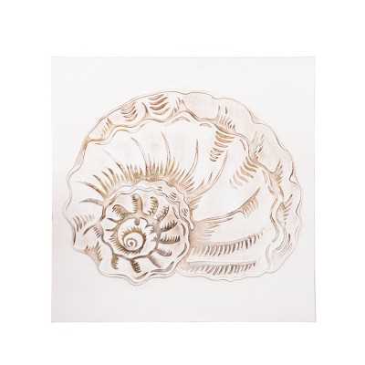 Beachcombers Fan Shell Wall Art 23.62 x 23.62 x 1.18 Inches.