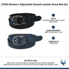 CTM Women's Adjustable Smooth Leather Dress Belt Set - 2 of 4