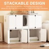 FUFU&GAGA White Cat Cabinet 4 Doors Dual Space Magnetic Door Separate Litter Collector - 3 of 4