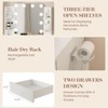 Vanity Desk with Mirror, Small Makeup Vanity Table Set with Storage Drawers & Stool, Dressing Table with Hair Dryer Holder for Women Girls Bedroom - 4 of 4