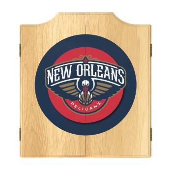 New Orleans Pelicans Logo Dart Board Cabinet Set