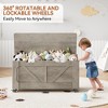 Garvee Storage Chest, Storage Trunk With 4 Wheels,39.4'' Wooden Storage Bench With 2 Safety Hinges,Entryway Bench With Storage for Living Room,Gray - 4 of 4