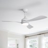 Wanze of Ocean 52 in. Modern Indoor White 6-Speed White Blades 3-Size Downrod Mount Ceiling Fan with 3-Color Dimmable LED Light - 2 of 4