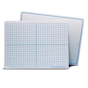 Flipside Products Dry Erase Learning Mat, Two-Sided XY Axis/Plain, 9" x 12", Pack of 24