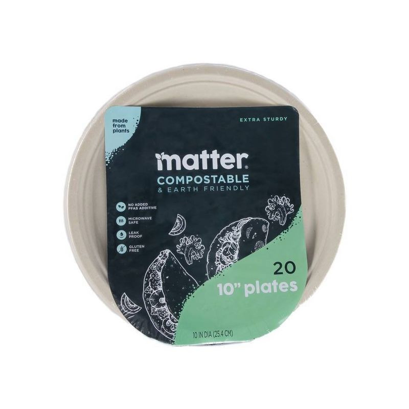 Matter Compostable Fiber Plates 10&#34; - 20ct, 1 of 6