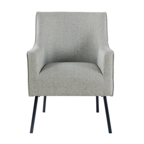 Modern Accent Chair Gray Woven - Homepop: Upholstered, Metal Legs ...