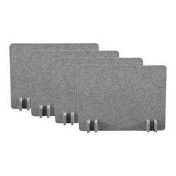 ReFocus Raw Freestanding Acoustic Desk Divider Reduce Noise and Visual Distractions with This Lightweight Desk Mounted Privacy Panel Castle Gray, 4 Pack 