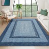 coucheta 6x9 Area Rug, Washable Braided Rug for Living Room, Vintage Print Carpet, Low Pile Non-Shedding Kitchen Rugs with Non Slip,Gray&Blue - 2 of 4
