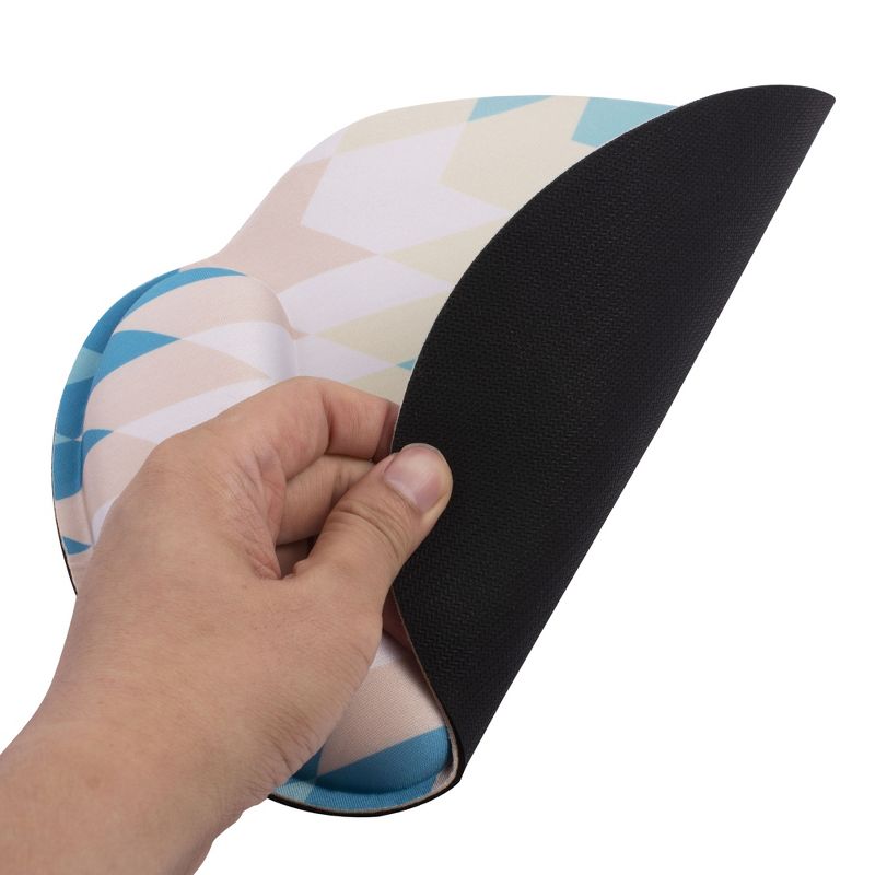 Insten Geometry Mouse Pad with Wrist Support and Keyboard Wrist Rest, Ergonomic, Easy Typing, Memory Foam For Gaming Office, Round, 5 of 9