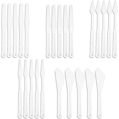 Plastic Palette Knife Set for Painting, DIY Crafts (25 Pieces)