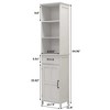 65'' Tall Bathroom Storage Cabinet, Wooden Floor Cabinet With Drawers & Adjustable Shelf, Slim Freestanding Storage Organizer For Bathroom Living Room - 3 of 4