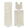 Lilly Crochet Collection 100% Cotton Tufted Reversible 3-Piece Bath Rug Set – Super Absorbent, Machine Washable Bathroom Mats with Crochet Pattern - 2 of 4
