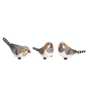 Transpac Large Resin Zebra Finch Bird Set of 3 Spring Home Decorations - 1 of 1